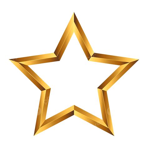 Shiny Gold Star Outline Stlye Vector Transparent, Gold Star, Shiny Star, Star Shape PNG and ...