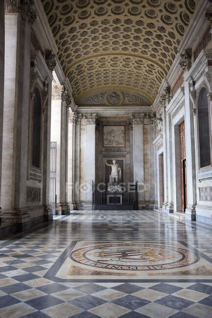 Interior of the St. John Basilica - Basilica di San Giovanni in Laterano in Rome, Italy ...