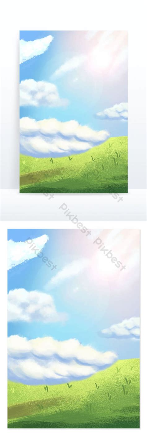 Blue Sky Green Grass Background Backgrounds | PSD Free Download - Pikbest