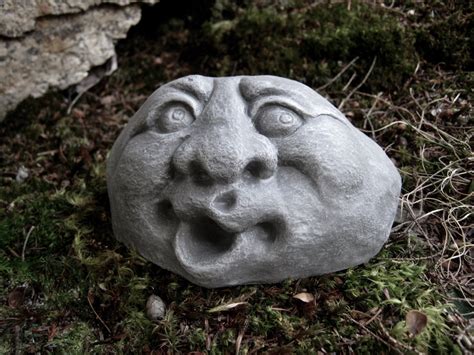 Garden Rock Face Concrete Garden Face Funny Face Rocks With