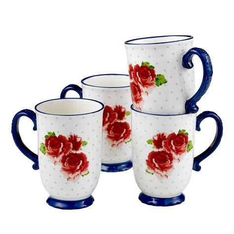 The Pioneer Woman Heritage Floral 4-Piece Mug Set, 18 fl oz - Walmart ...