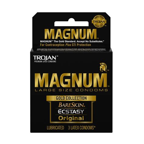 TJ01987 Trojan Magnum Large Size Gold Collection Condoms - 3 Pack Honey's Place