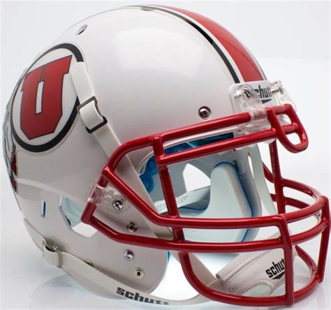 Utah Utes Authentic College XP Football Helmet Schutt White with Stripe