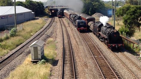 2016 Steamfest Great Train Race Featuring 6029, 5917, 3642 & 3016 - YouTube