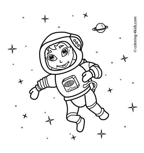 Spaceman in the space coloring pages for kids, printable free Space Coloring Pages, Online ...