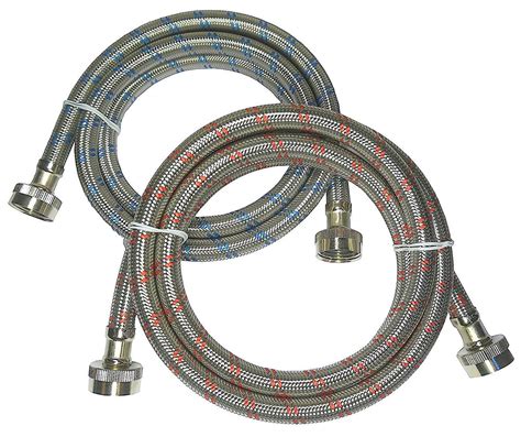 Stainless Steel Washing Machine Hoses (2 Pack) Color Coded