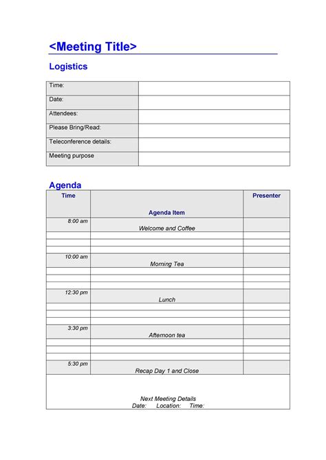 46 Effective Meeting Agenda Templates ᐅ TemplateLab