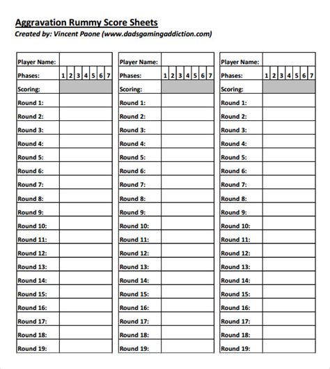 8+ Sample Canasta Score Sheets | Sample Templates