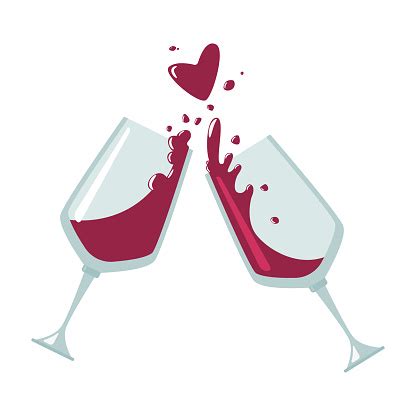 Cheers Wine Glasses Vector Flat Icon Isolated On A White Background Stock Illustration ...