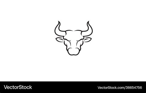 Creative bull head logo design Royalty Free Vector Image