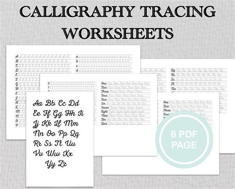 Calligraphy Tracing Worksheets, Calligraphy practice sheets | Inspire ...