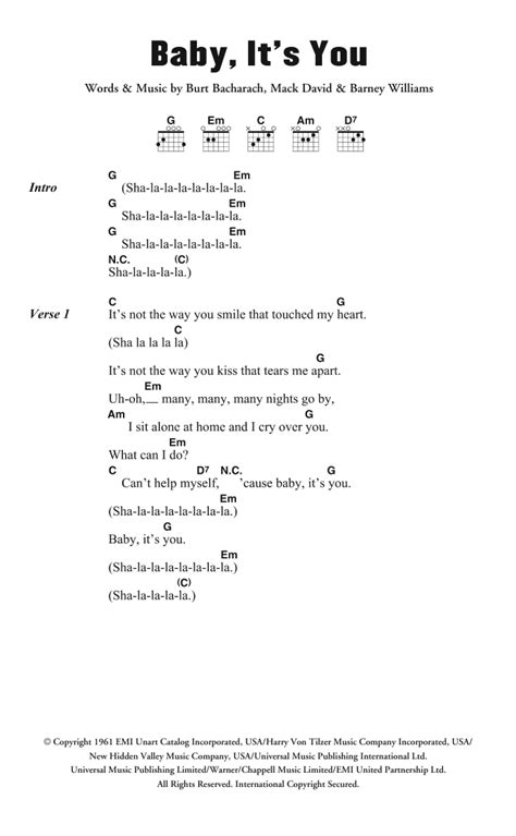 Baby, It's You by The Beatles - Guitar Chords/Lyrics - Guitar Instructor