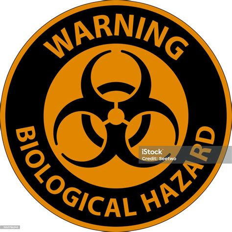 Warning Label Biological Hazard On White Background Stock Illustration - Download Image Now - iStock