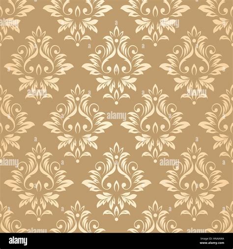 Luxury golden wallpaper. Vintage seamless damask pattern Vector ...