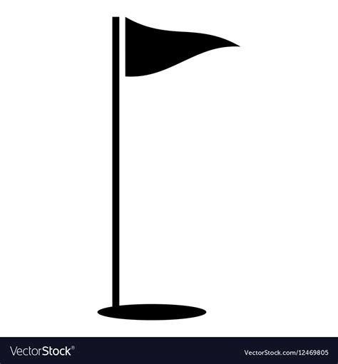 Flags of golf course icon simple style Royalty Free Vector