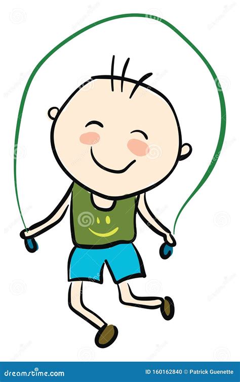 Boy 2 Skipping Rope, Vector or Color Illustration Stock Vector ...