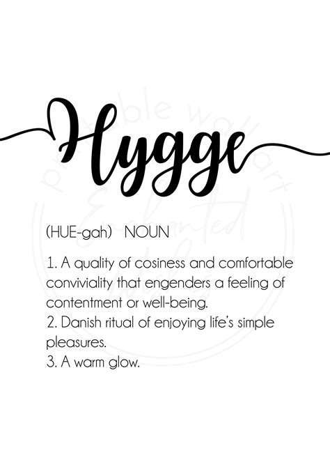 Hygge Definition Printable Print - Wall Art Printable Prints