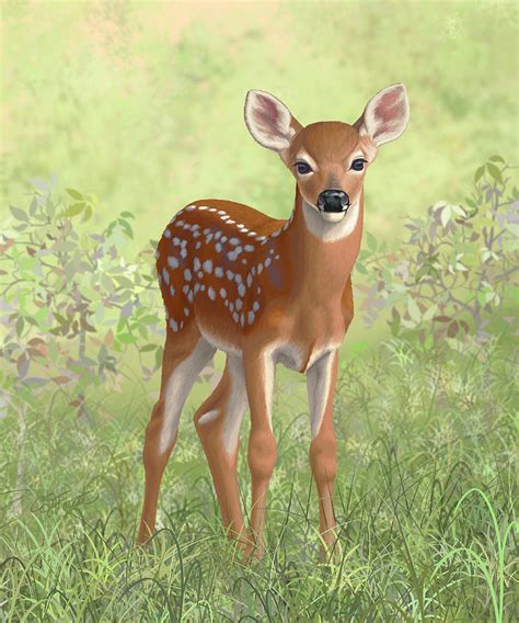 Cute Whitetail Deer Fawn Painting by Crista Forest - Pixels