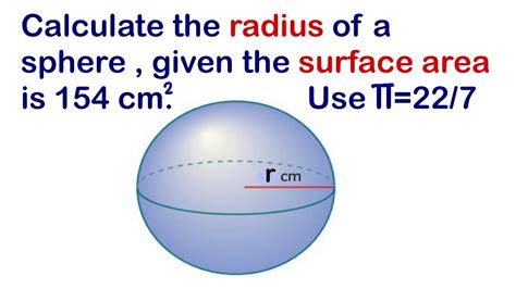 Radius of a sphere given surface area - YouTube