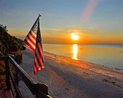 American Flag Sunset