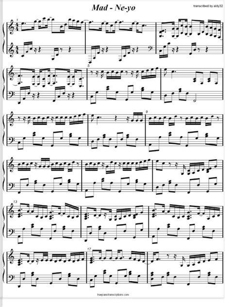 Mad Neyo Piano Sheet Music