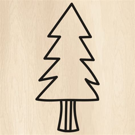Christmas Tree Outline SVG | Christmas Tree PNG | Black Christmas Tree vector File