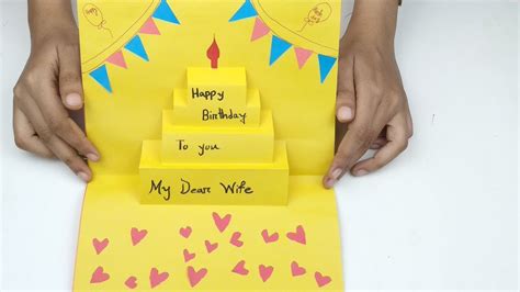 Birthday Cards Paper 2 choices Handmade Happy Birthday Wife cards Wife ...