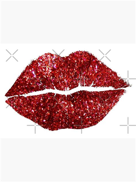 "Red Glitter Lips" Art Print by myheadisaprison | Redbubble