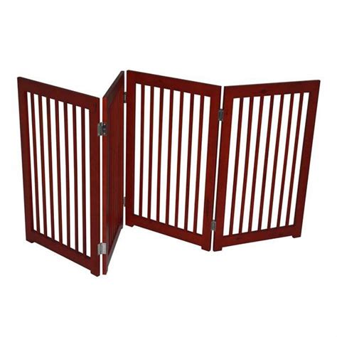 4-Panel 72" Folding Wood Pet Dog Gate Pen Playpen Barrier Wall Fence Divider