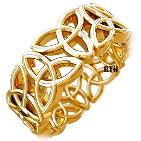 New Boxed Gold Colour Trinity Knot Design Celtic Stainless Steel Mens ...