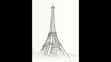 How to Draw very easy paris tawer pencil drawings for beginners/ step by step -Eiffel Tower ...