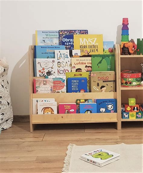 Front facing WOODEN Montessori Bookshelf | Etsy | Bookshelves kids ...