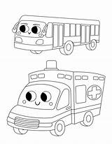 Free Cute Transportation Coloring Pages For Kids sketch template