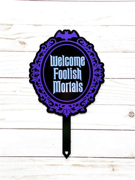 Welcome Sign Foolish Mortals Mirror Garden Decor Plant - Etsy