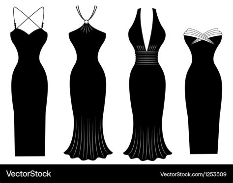 Woman dress silhouette Royalty Free Vector Image