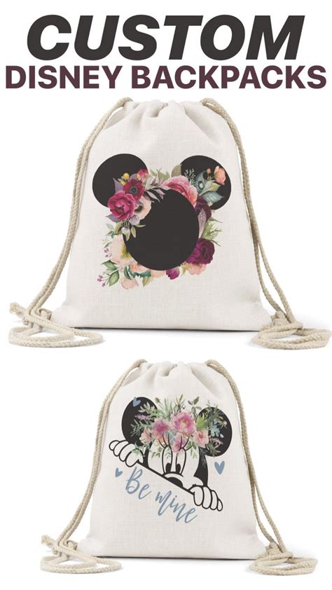 Disney Backpack Disney Bag Custom Disney Drawstring - Etsy | Disney bag, Disney backpacks, Bags