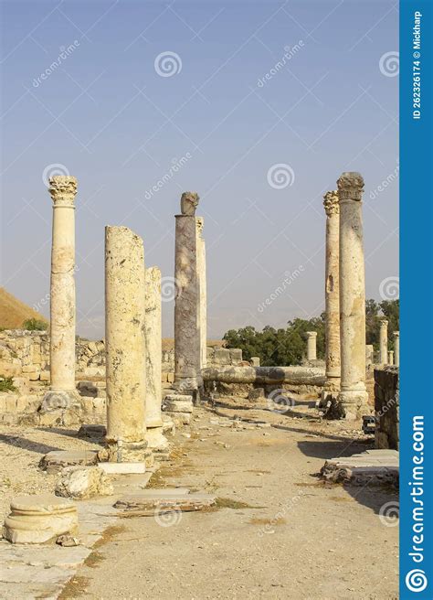 An Ancient Temple in the Roman Ruins of Beth Shean National Park Close ...