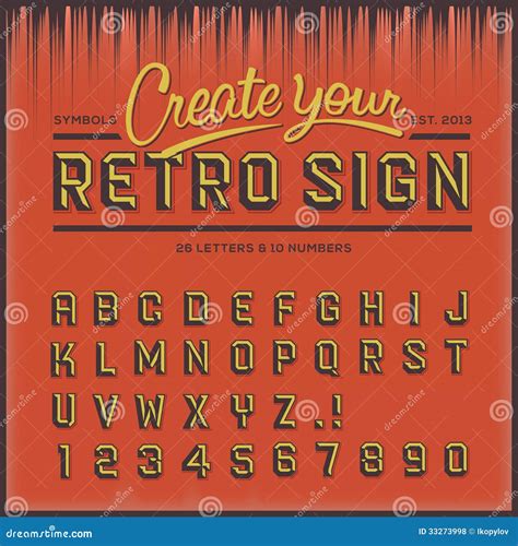 Retro Type Font, Vintage Typography Royalty Free Stock Photos - Image ...