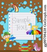 900+ Royalty Free Paper Template With Happy Kids Illustration Clip Art - GoGraph