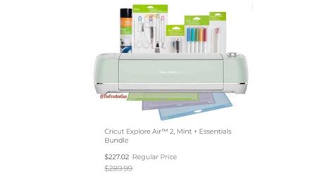 Cricut - Explore Air 2 Mint + Essentials Bundle w/ 10% Off & FREE SHIPPING - The Freebie Guy®