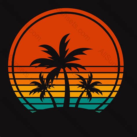 Palm Tree Retro Sunsets 2 Versions - Shop AllSunsets.com