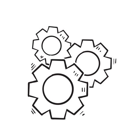 hand drawn doodle gears cogs icon with doodle drawing style 4567263 ...