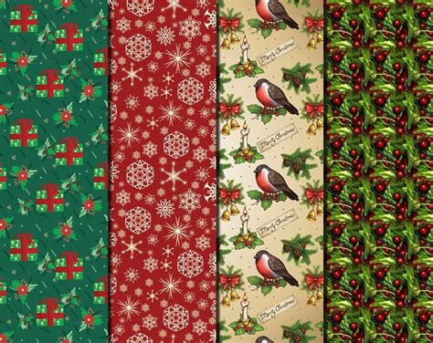 Digital Vintage Christmas Paper Pack 16 printable Digital | Etsy | Christmas paper, Christmas ...