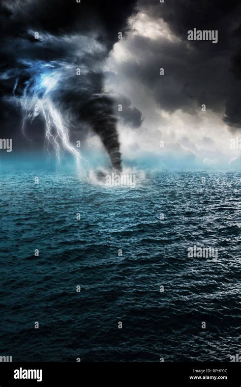 Tornado in the sea Stock Photo - Alamy