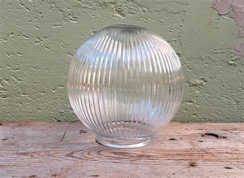 Vintage Clear Round Ribbed Design Mid Century Art Deco | Etsy in 2021 | Light fixture covers ...