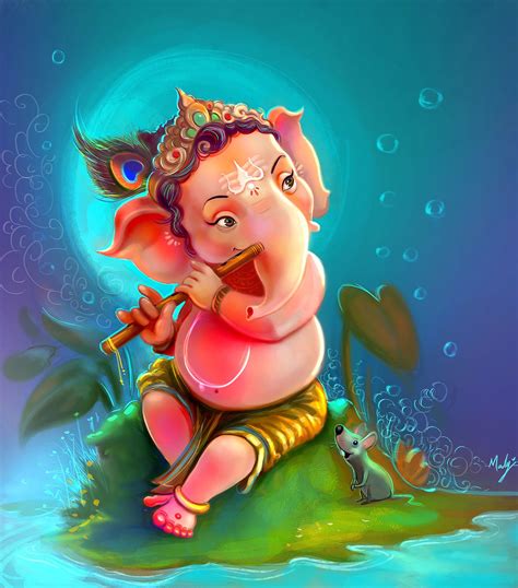 Lord Ganesha & happy ganesh chaturthi..., Madhaw Bauri on ArtStation at https://www.artstation ...