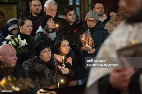 A funeral ceremony held for Ukrainian serviceman Volodymyr Yezhov ...