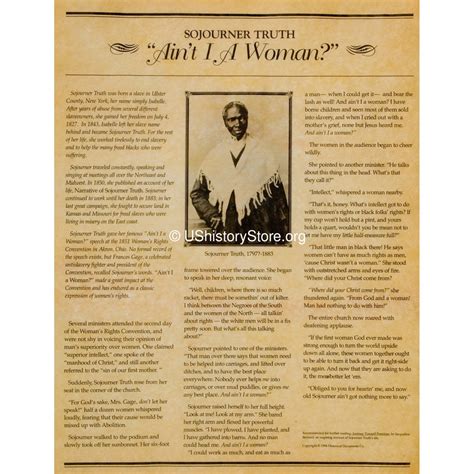 Sojourner Truth, "Ain't I A Woman?" 1851 – store.ushistory.org