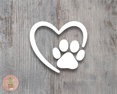 Heart Paw Print Decal Dog Sticker Cute Decal Simple Car Truck Decal Heart Sticker Laptop Decal ...