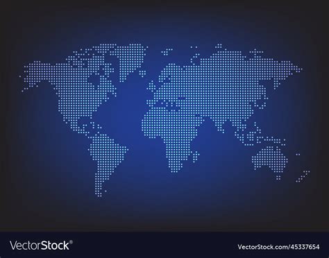 Pixel world map technology background Royalty Free Vector